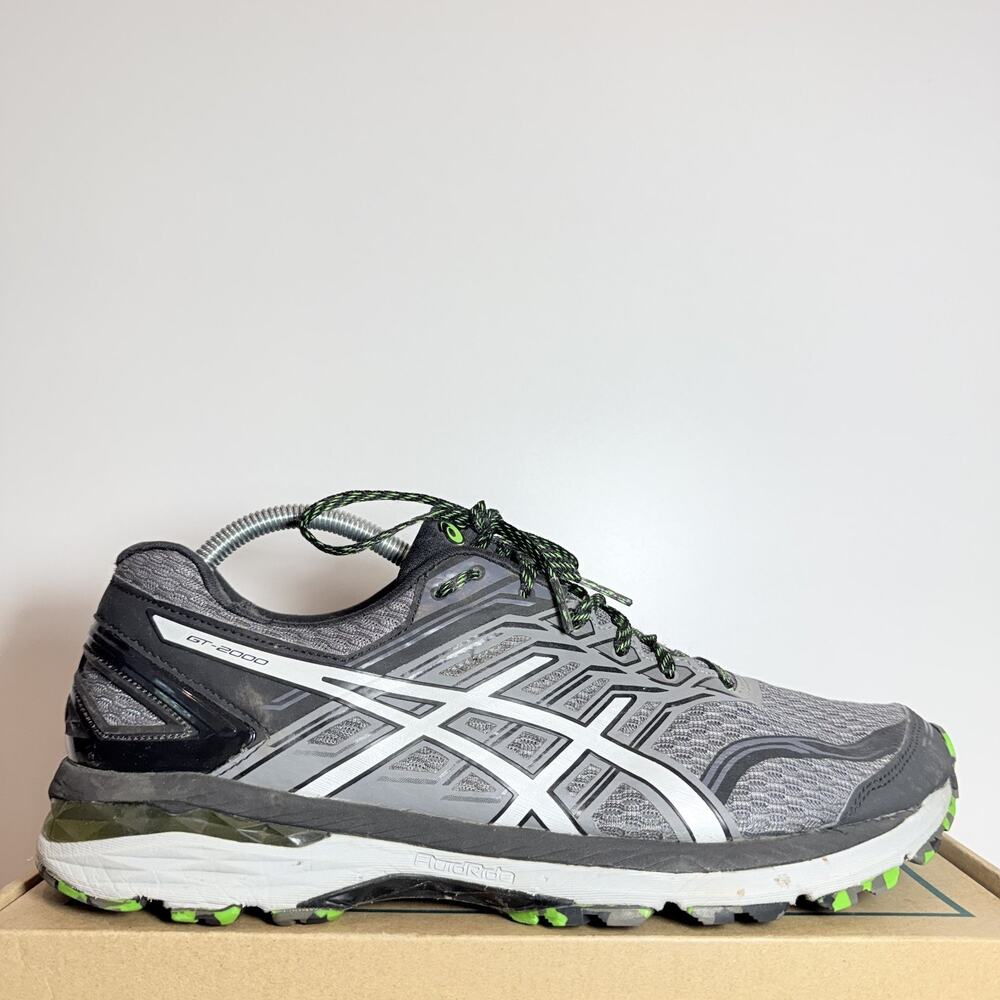ASICS GT-2000 Trail Men Size 10.5 Grey Green Stability Off Road Running Shoes